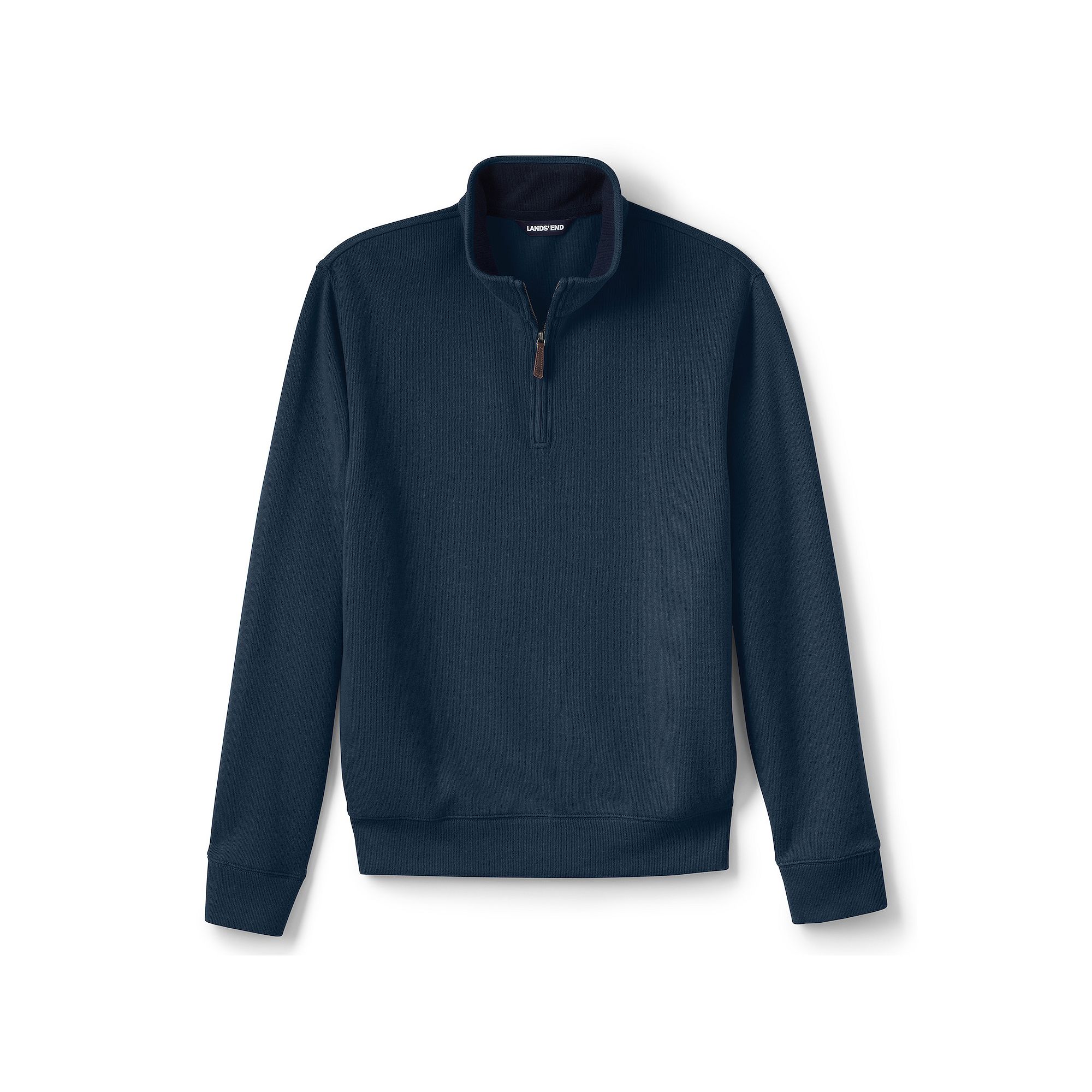 Mens Lands End Bedford Regular-Fit Ribbed Quarter-Zip Pullover Sweater, S
