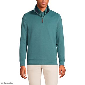 Men's Lands' End Bedford Regular-Fit Ribbed Quarter-Zip Pullover Sweater