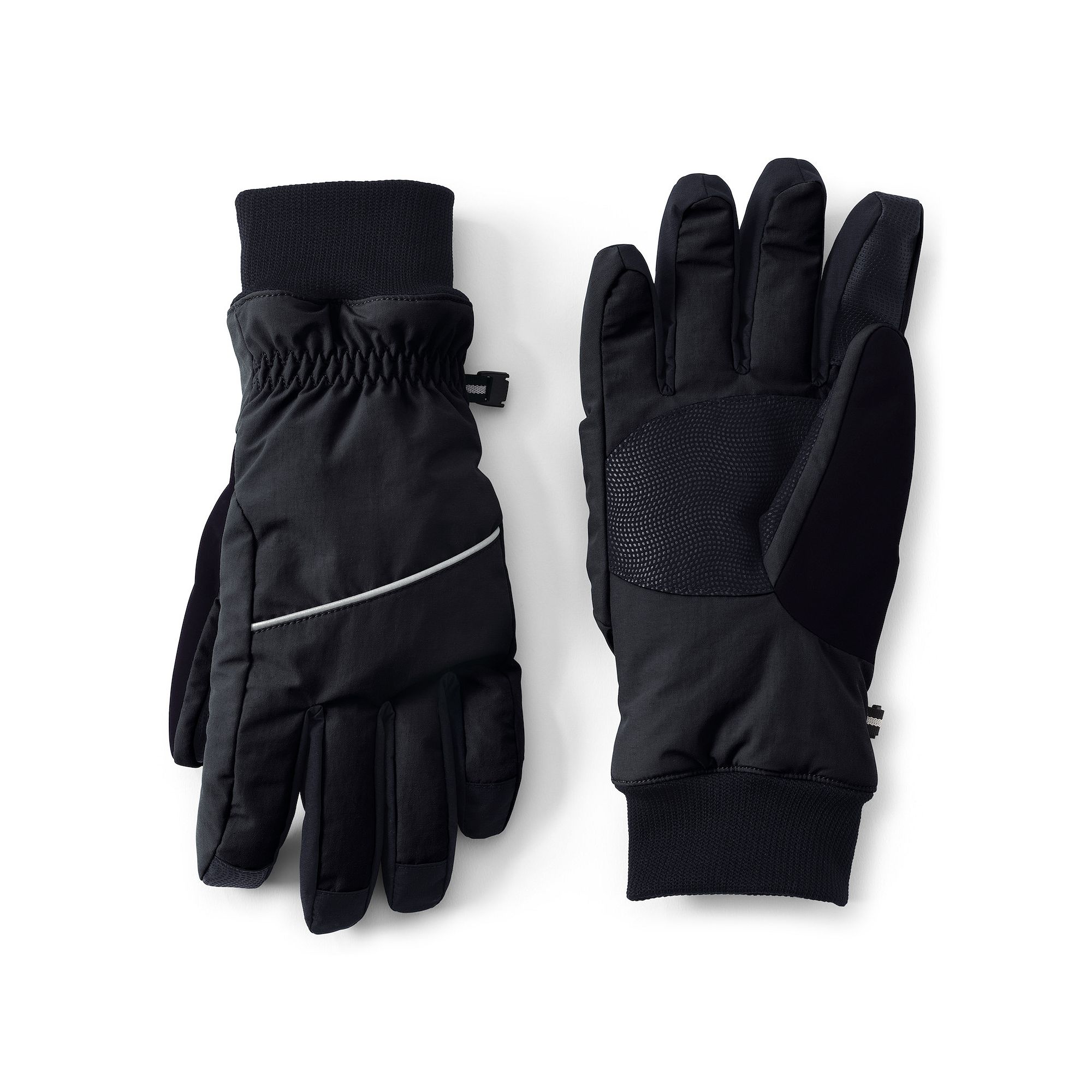 Mens Lands End Squall Waterproof Gloves, Size: Medium, Black