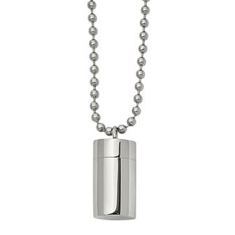 Men's Stainless Steel Capsule Pendant Necklace