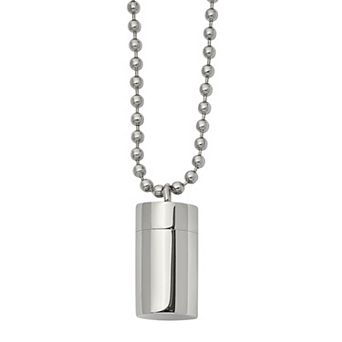 Men's Stainless Steel Capsule Pendant Necklace