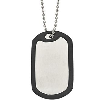 Men's Brushed Stainless Steel Dog Tag Necklace