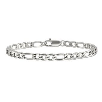 Stainless Steel Polished Figaro Bracelet
