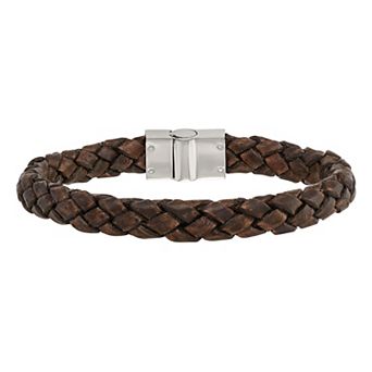 Brown Leather Woven Bracelet