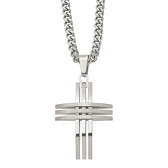 Men's Stainless Steel Cross Pendant Necklace