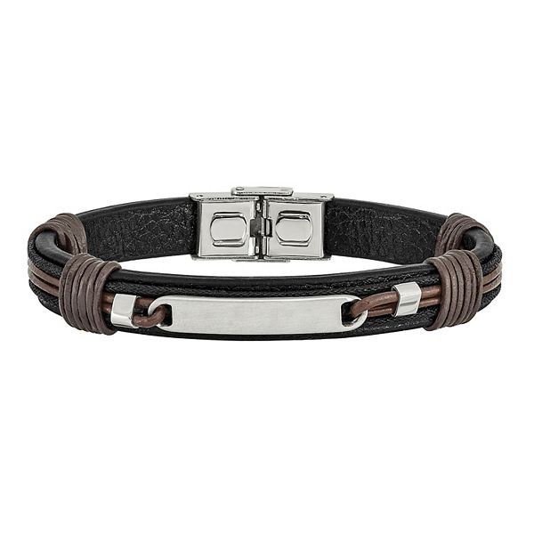 Kohls mens 2025 leather bracelet