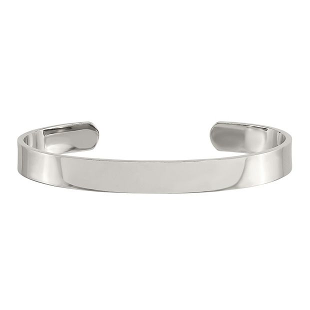 Brushed Stainless Steel Cuff Bangle Bracelet