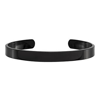 Men's Black Ion Plated Stainless Steel Cuff Bracelet