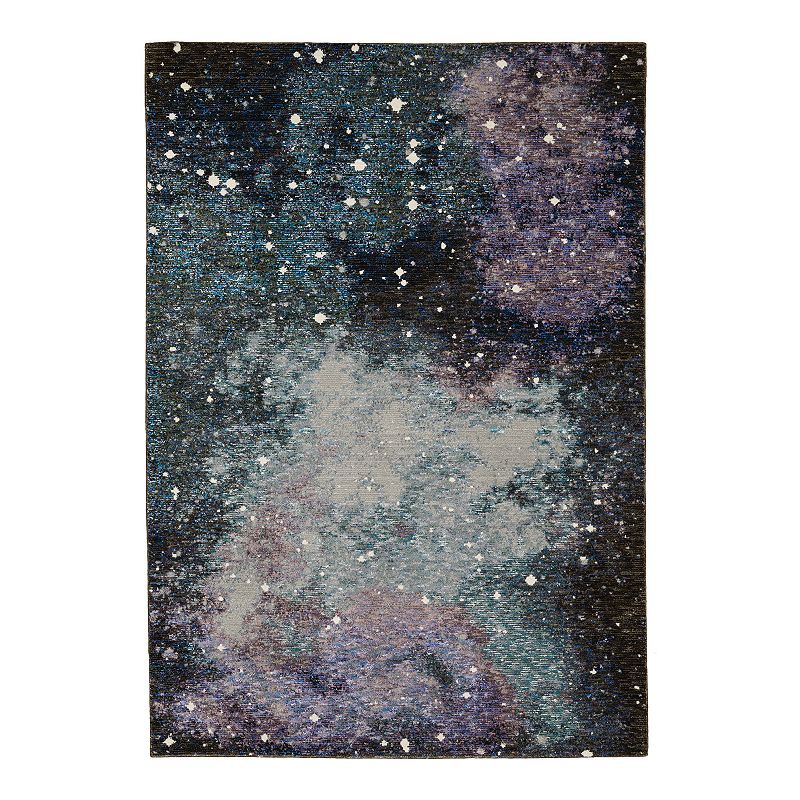 StyleHaven Emeric Abstract Galaxy Area Rug, Black, 8.5X11.5Ft