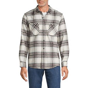 Men's Lands' End Traditional-Fit Rugged Flannel Button-Down Shirt