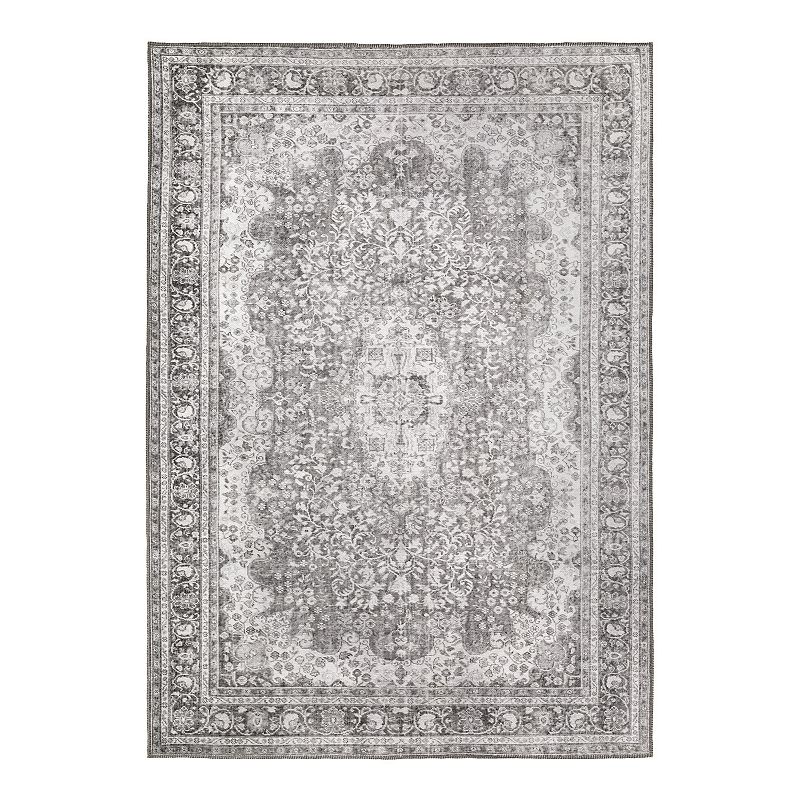 StyleHaven Season Vintage Faded Medallion Area Rug, Grey, 7.5X10 Ft