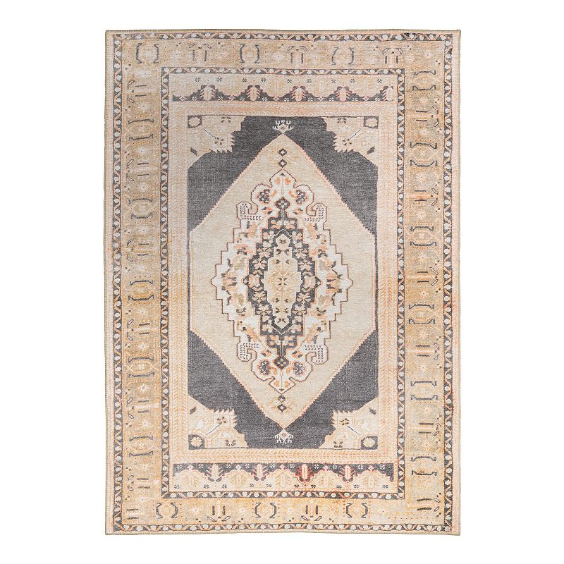 StyleHaven Season Vintage Medallion Area Rug, Grey, 4X6 Ft