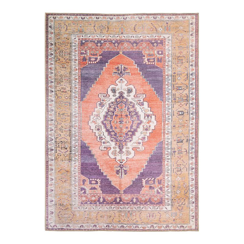 StyleHaven Season Vintage Medallion Area Rug, Purple, 8X11.5 Ft