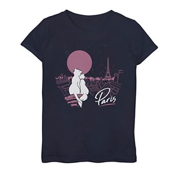 Disney's The Aristocats Girls 7-16 Duchess And Thomas In Paris Graphic Tee