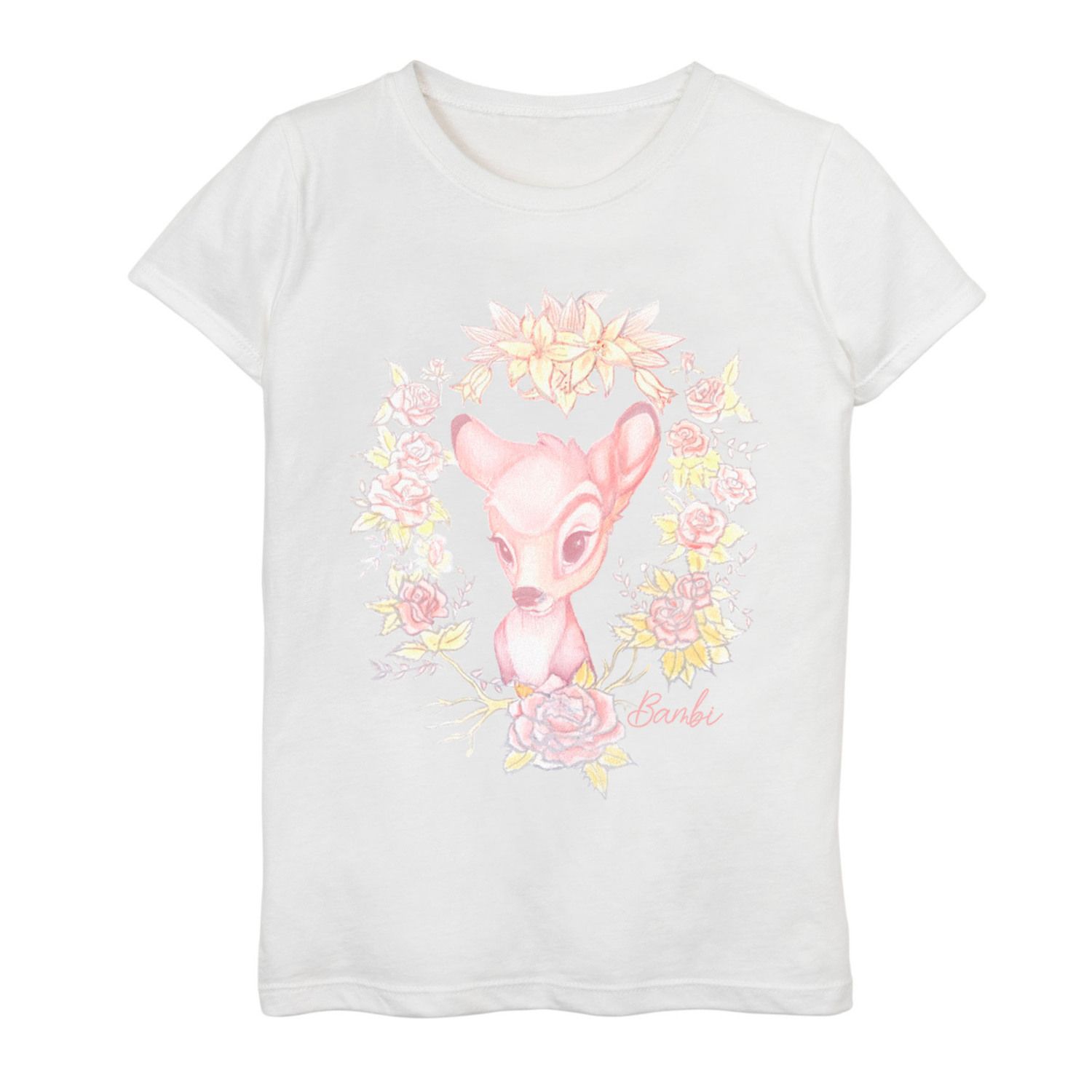 Image for Disney 's Bambi Girls 7-16 Easter Floral Watercolor Portrait Graphic Tee at Kohl's.