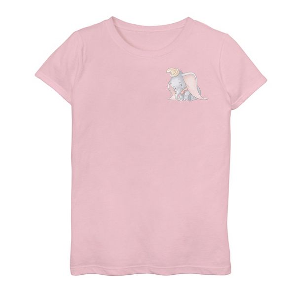 Disney's Dumbo Girls 7-16 Cute Left Chest Vintage Graphic Tee