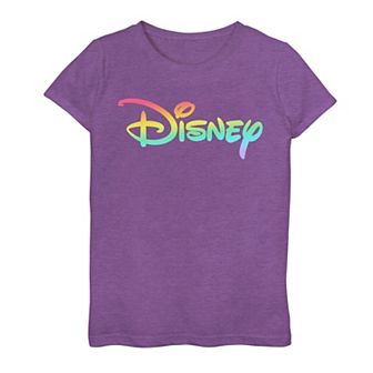 Disney's Girls 7-16 Rainbow Chest Logo Graphic Tee