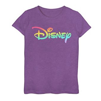 Disney's Girls 7-16 Rainbow Chest Logo Graphic Tee