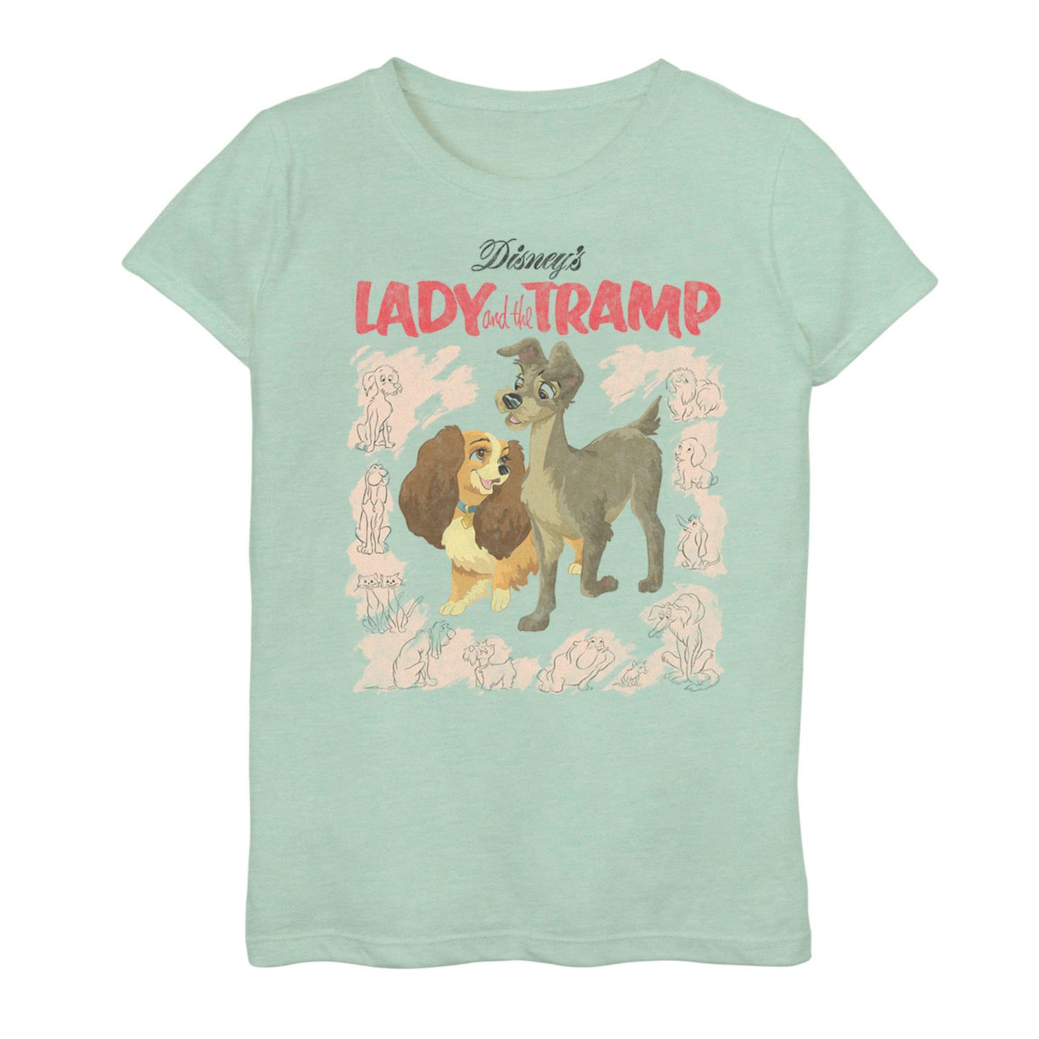Image for Disney s Lady & The Tramp Girls 7-16 Cover Graphic Tee at Kohl's.