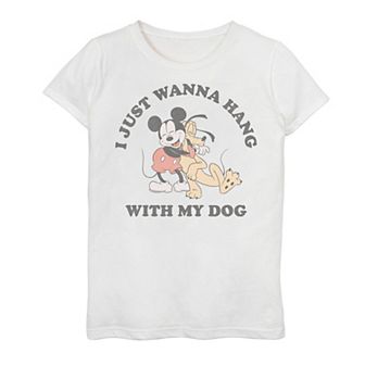 Disney's Mickey Mouse & Friends Girls 7-16 I Just Want To Hang With My Dog Graphic Tee