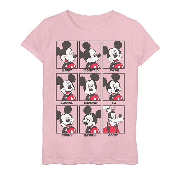 Disney's Mickey Mouse Girls 7-16 Emotions Goofy Smile Graphic Tee