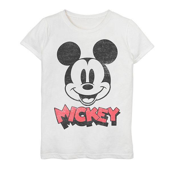 Disney's Mickey Mouse & Friends Girls 7-16 Mickey Big Face Logo Graphic Tee