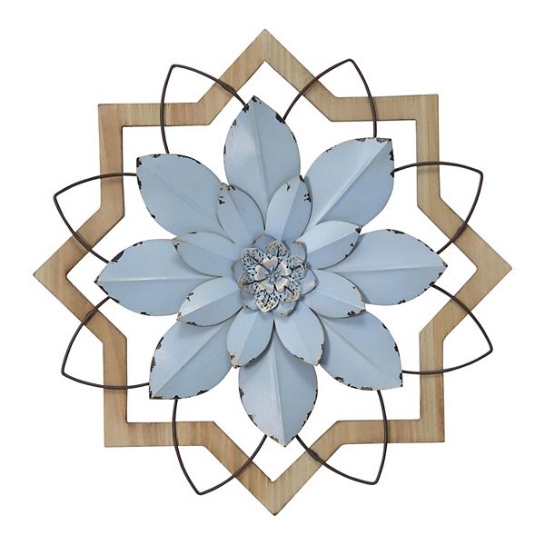 Stratton Home Decor Distressed Flower Wall Decor