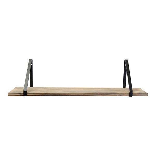 Stratton Home Decor Black Finish Wood Shelf