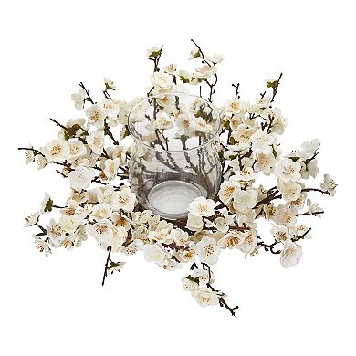 nearly natural Artificial Plum Blossom Floral Candleholder