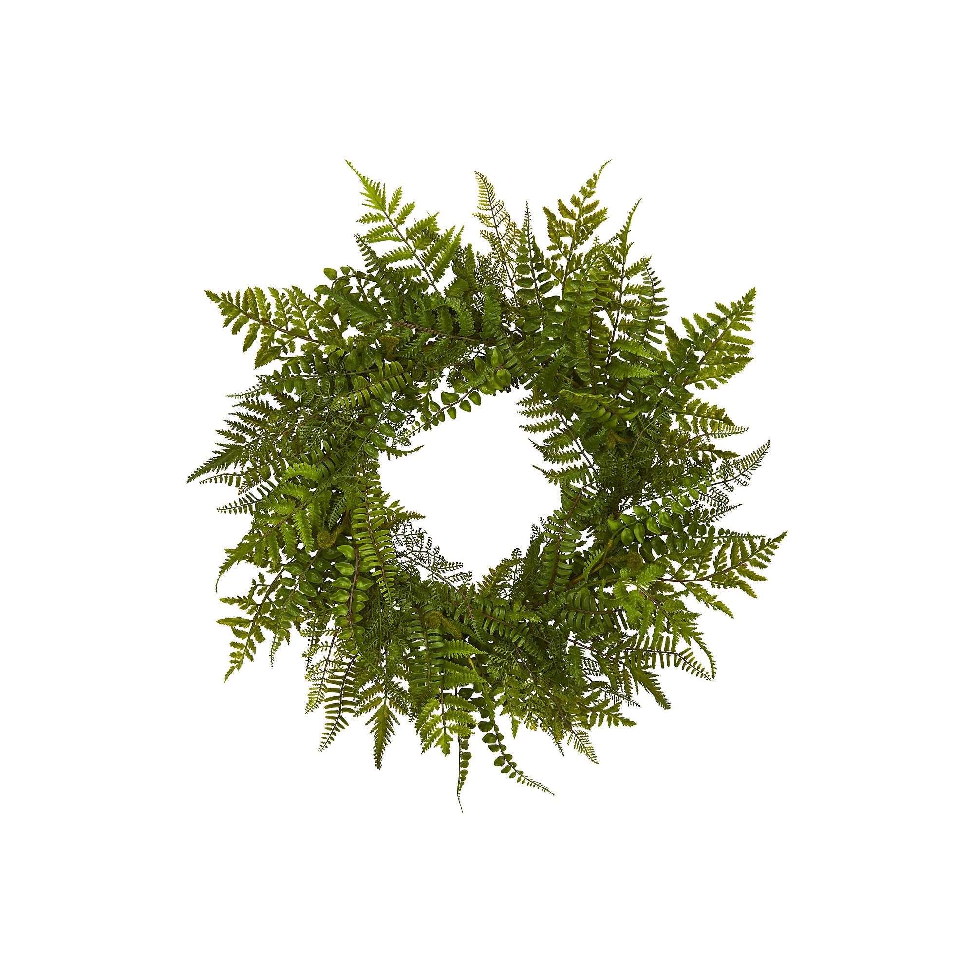 nearly natural Artificial Mixed Fern Wreath, Green
