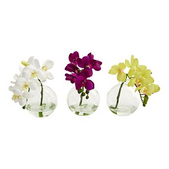 nearly natural Artificial Phalaenopsis Orchid Floral Arrangement 3 pc Set