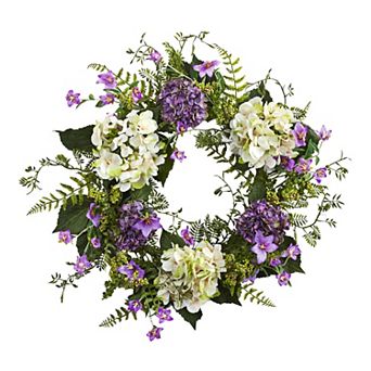 nearly natural Artificial Hydrangea Berry & Floral Wreath