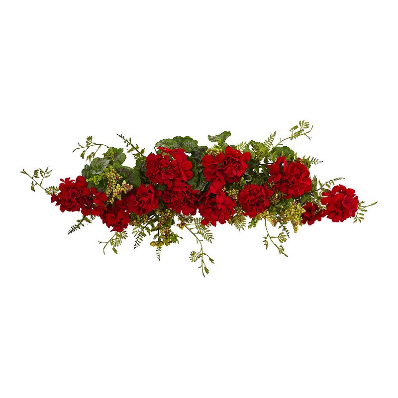 Nearly Natural 32" Geranium & Berry Swag