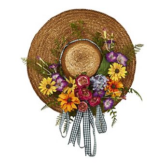 nearly natural Artificial Mixed Flower Hat Wreath