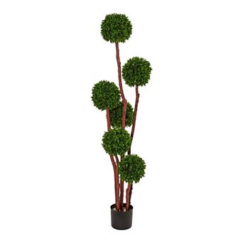 nearly natural Artificial 5-ft. Boxwood Indoor / Outdoor Tree