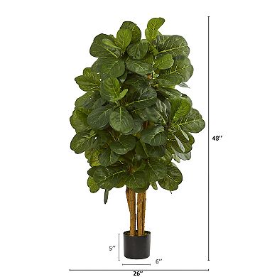 nearly natural Artificial 4-ft. Fiddle Leaf Fig Tree
