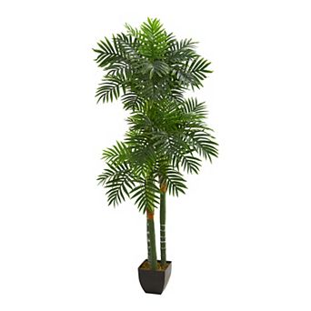 nearly natural Artificial 5.5-ft. Triple Areca Palm Tree