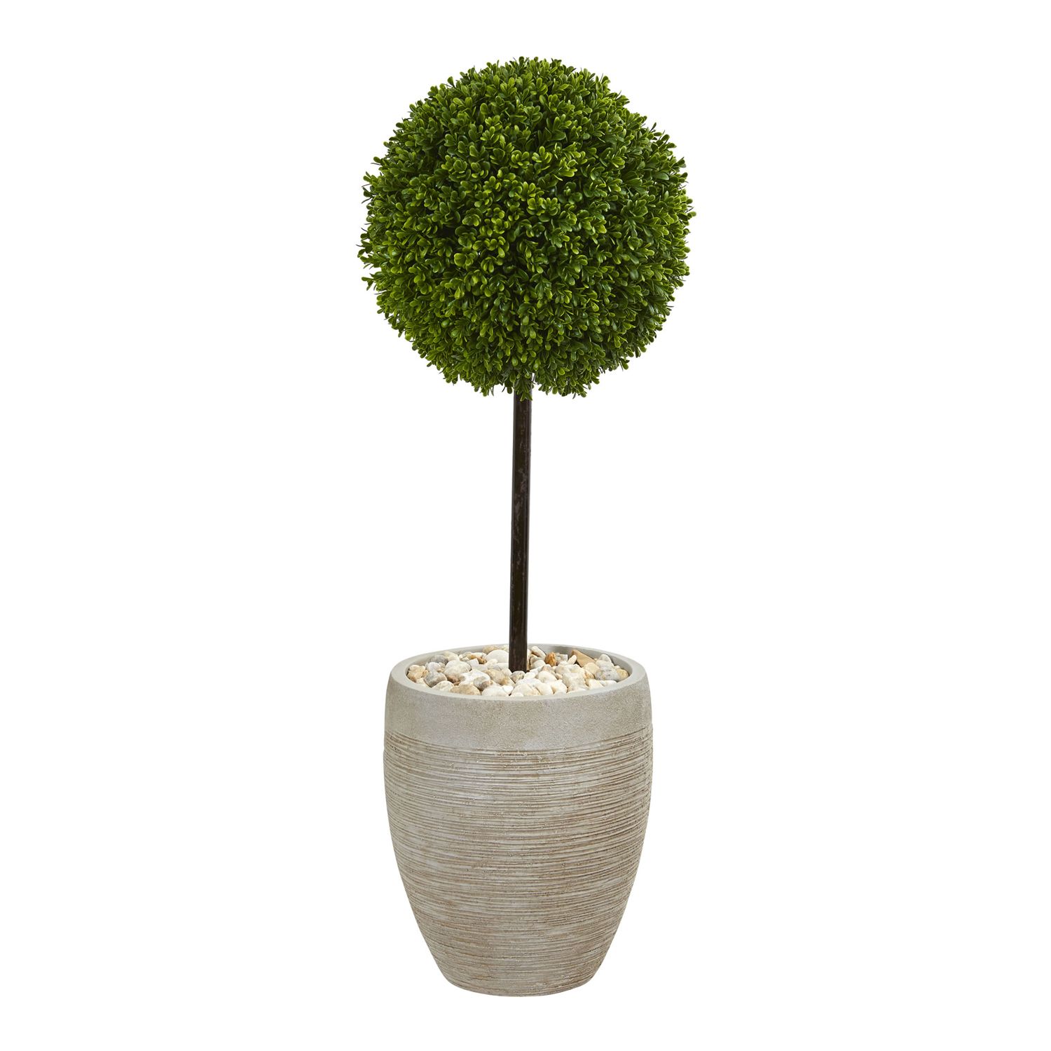 Nearly Natural 4ft. Preserved Boxwood Double Ball Topiary Tree in Planter