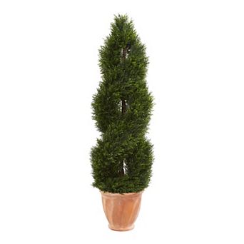 nearly natural Artificial Double Pond Cypress Topiary Indoor / Outdoor Tree