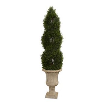 nearly natural Artificial 5-ft. Double Pond Cypress Spiral Indoor / Outdoor Topiary Tree