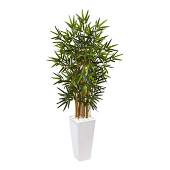 nearly natural 4-ft. Bamboo Artificial Tree in Tower Planter