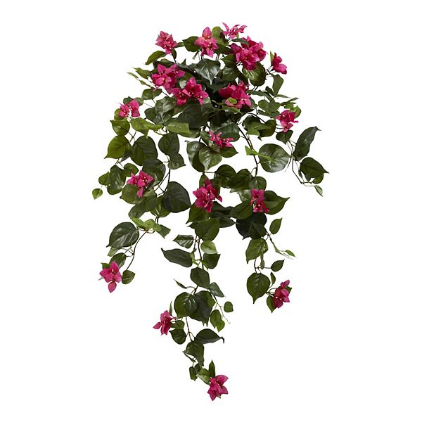 nearly natural 37-in. Bougainvillea Hanging Artificial Plant 2-piece Set