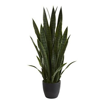 nearly natural 38 in Sansevieria Green Artificial Plant