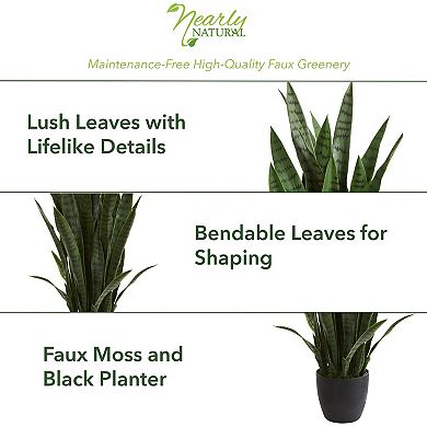 nearly natural 38-in. Sansevieria Green Artificial Plant