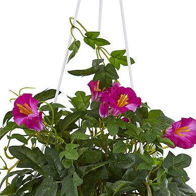nearly natural 30-in. Petunia Hanging Basket Artificial Plant
