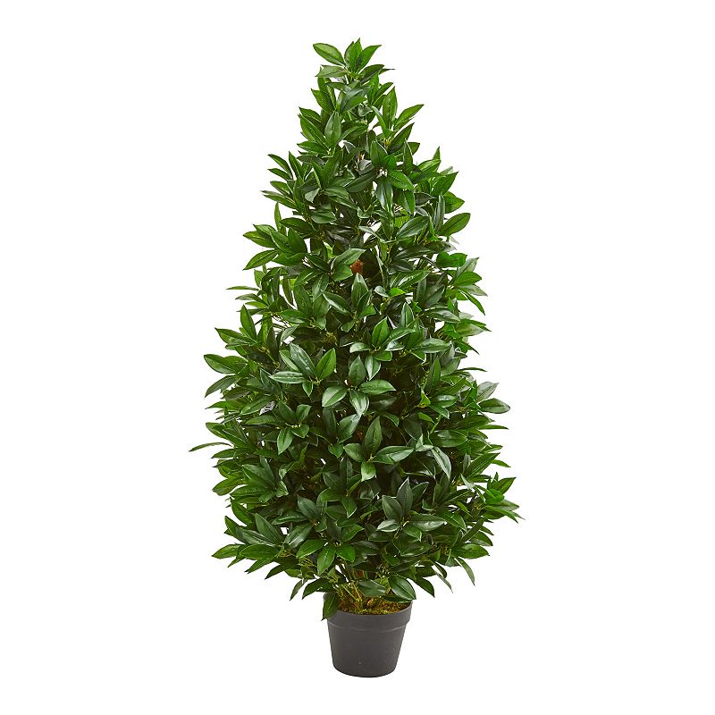 nearly natural 4-ft. Bay Leaf Artificial Topiary Tree, Green