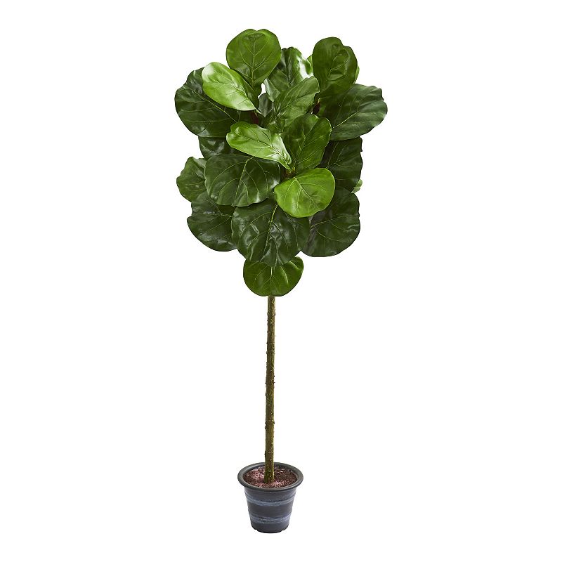nearly natural 4-ft. Fiddle Leaf Artificial Tree, Green