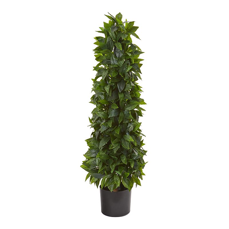 nearly natural 3-ft. Sweet Bay Cone Topiary Artificial Tree, Green