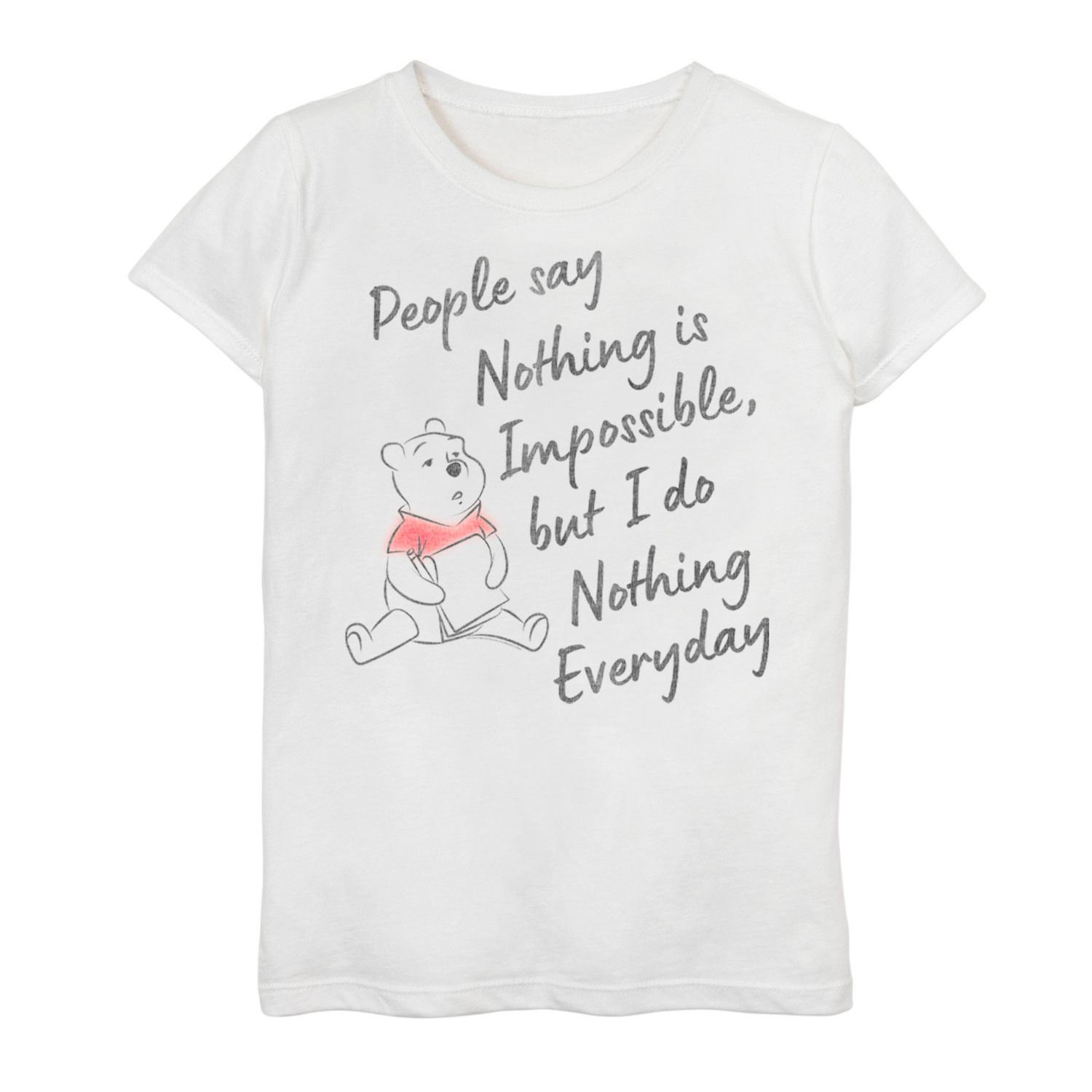 Image for Disney 's Winnie The Pooh Girls 7-16 I Do Nothing Everyday Quote Graphic Tee at Kohl's.
