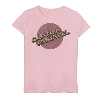 Girls 7-16 Captain Marvel Purple Planet Logo Graphic Tee
